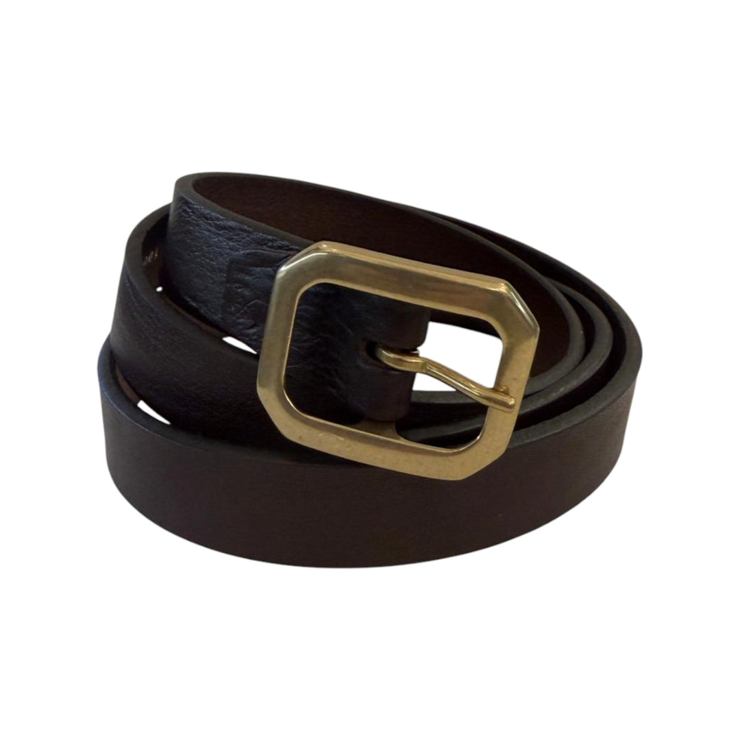 DARK BROWN LEATHER BELT