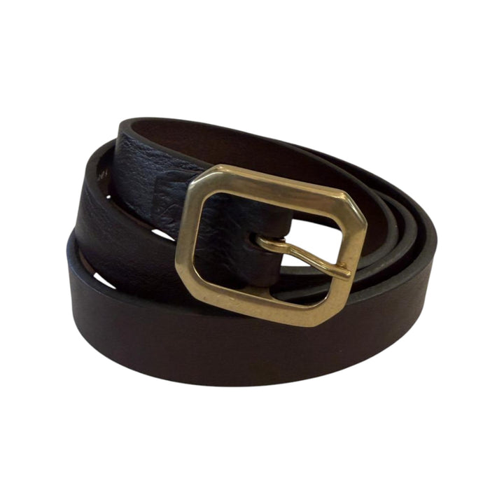 DARK BROWN LEATHER BELT