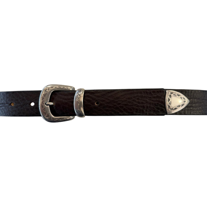 DARK BROWN LEATHER BELT