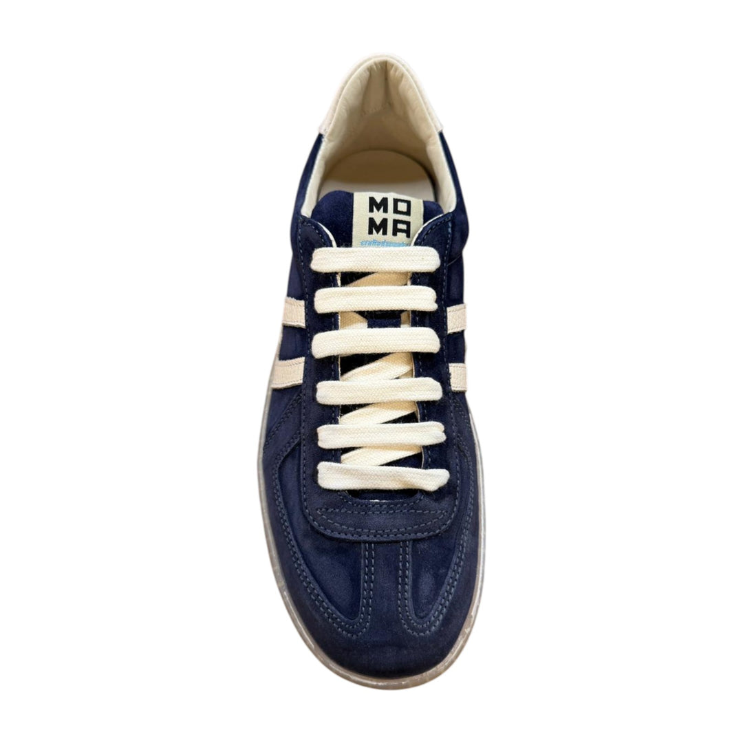 Blue-White Genuine Suede Sneakers