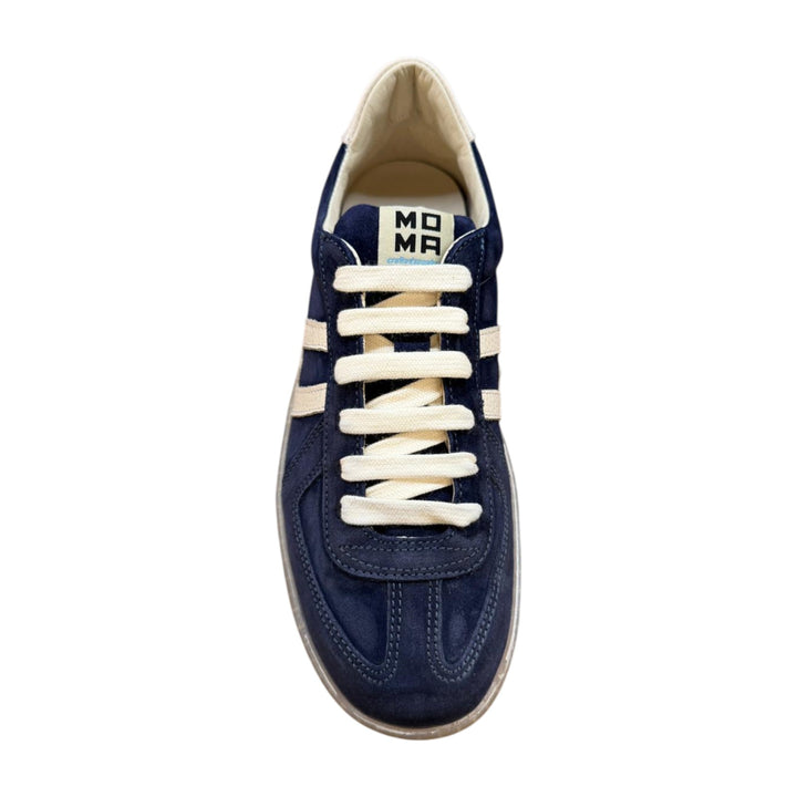 Blue-White Genuine Suede Sneakers