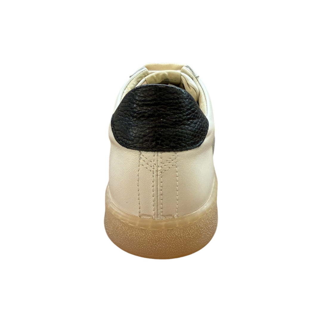 Genuine Leather Sneakers in White-Black