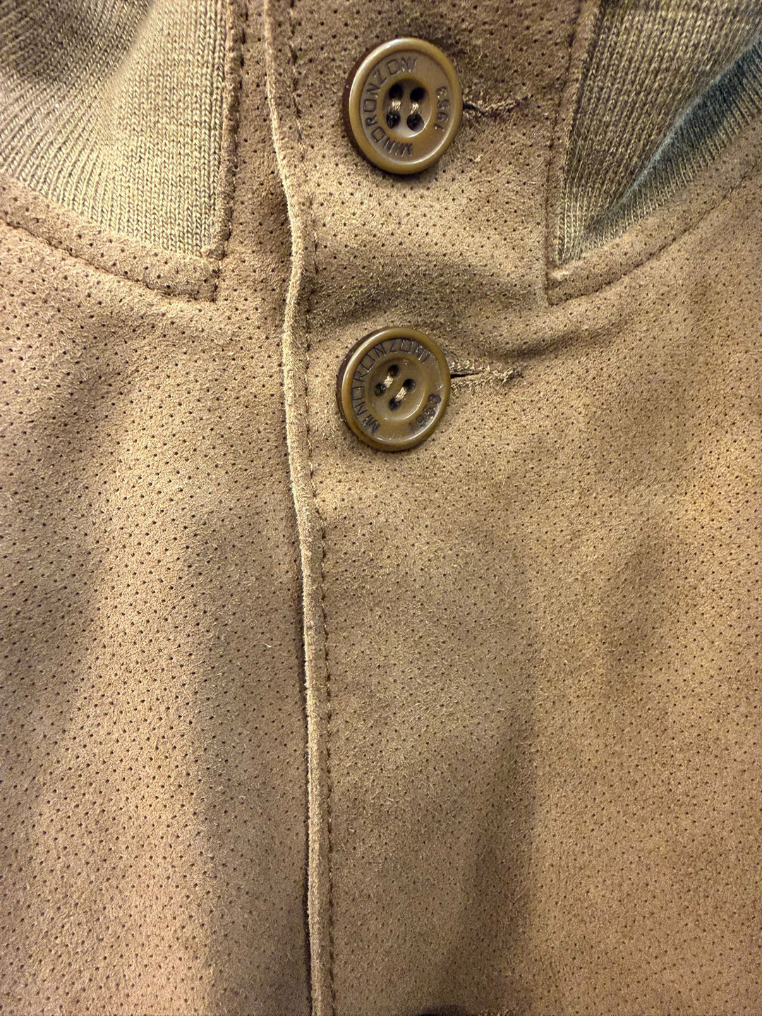 Valstar Model Jacket in Perforated Genuine Suede Sand
