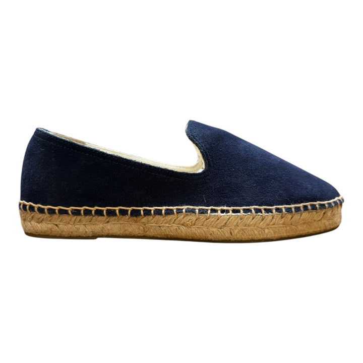 Navy Blue Suede Espadrilles with Rubber Sole