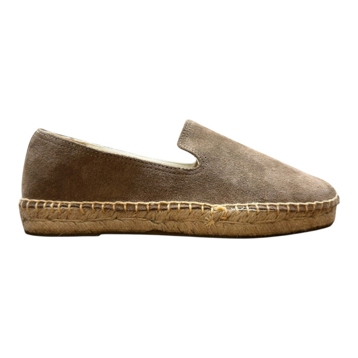 Brown Genuine Suede Espadrilles with Rubber Sole