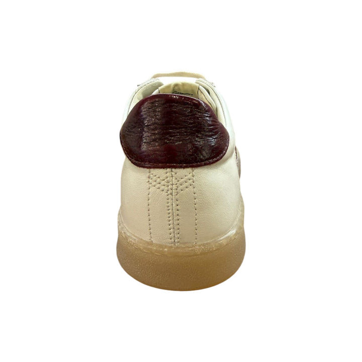Genuine Leather Sneakers in White-Brown