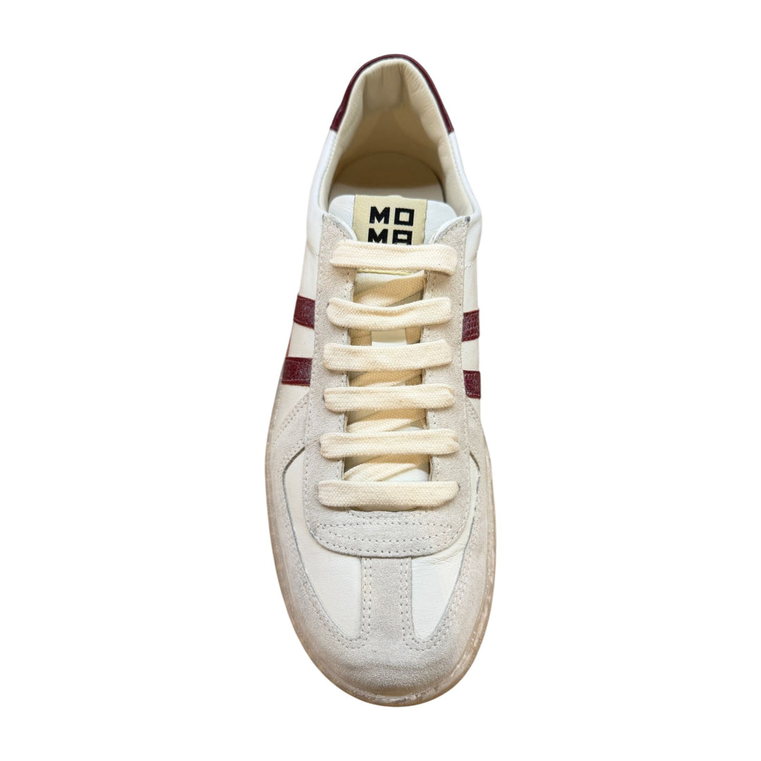 Genuine Leather Sneakers in White-Brown