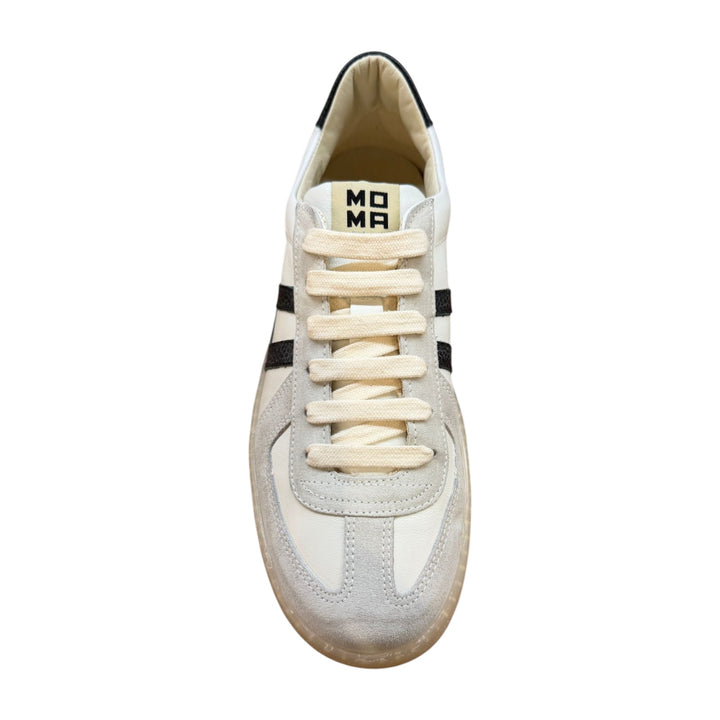 Genuine Leather Sneakers in White-Black