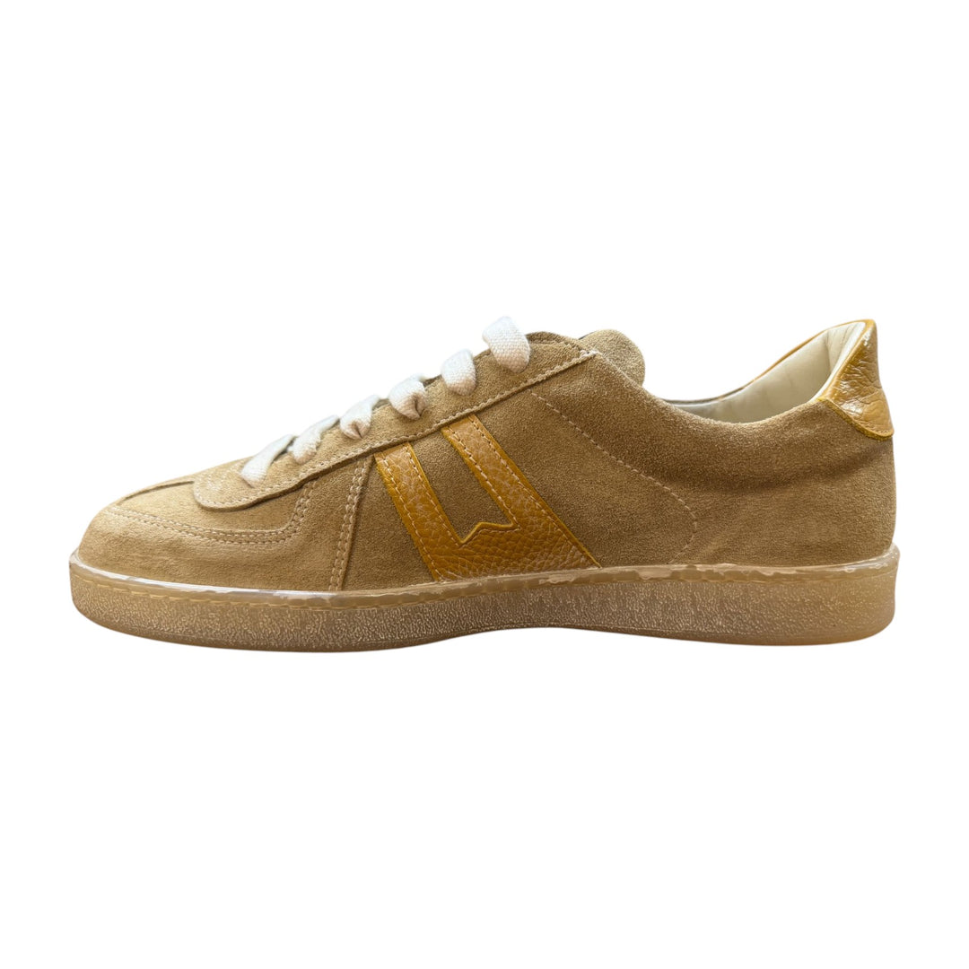 Genuine Suede Sneakers in Beige-Ochre