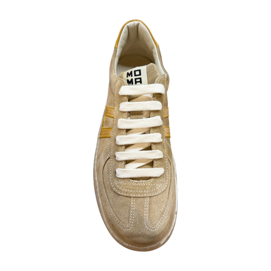 Genuine Suede Sneakers in Beige-Ochre