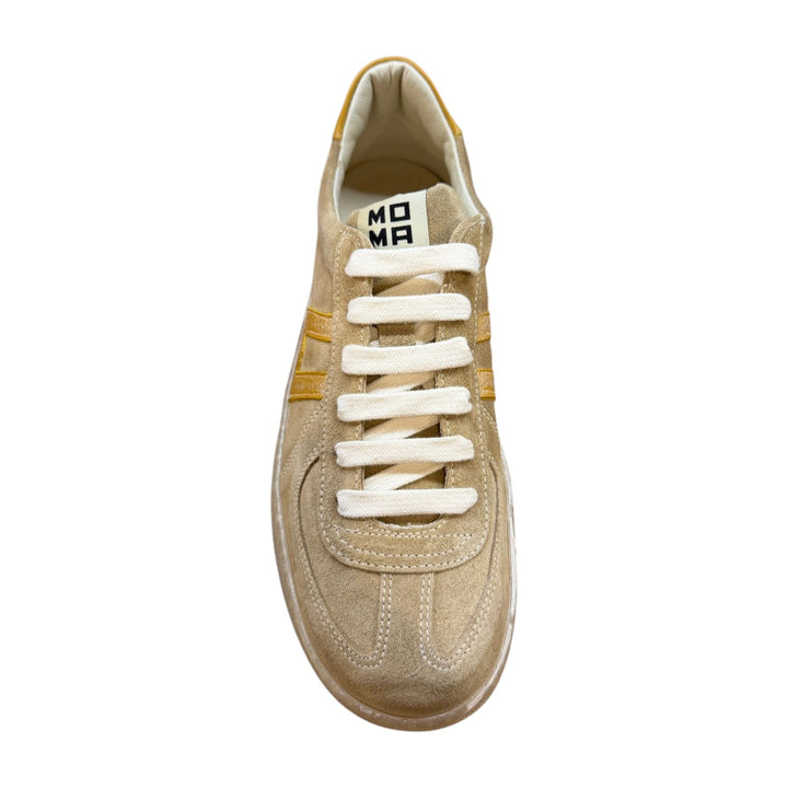 Genuine Suede Sneakers in Beige-Ochre