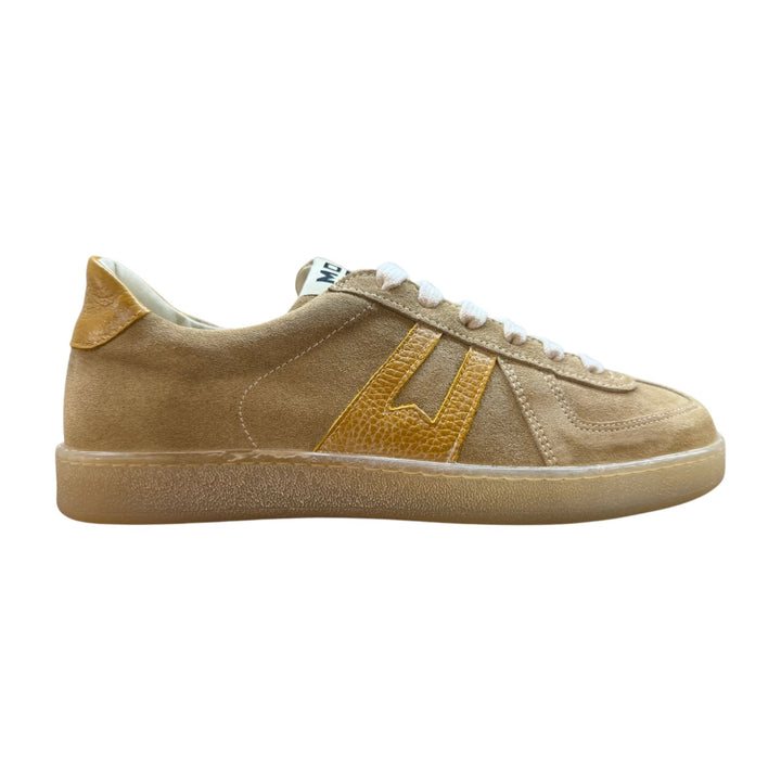 Genuine Suede Sneakers in Beige-Ochre
