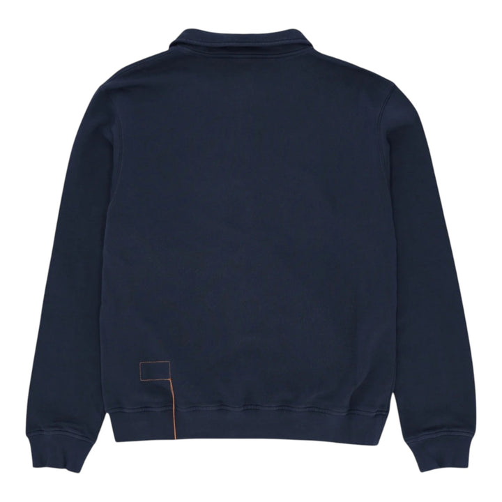 Yale Brushed Jersey Sweatshirt with Collar and Zip Navy