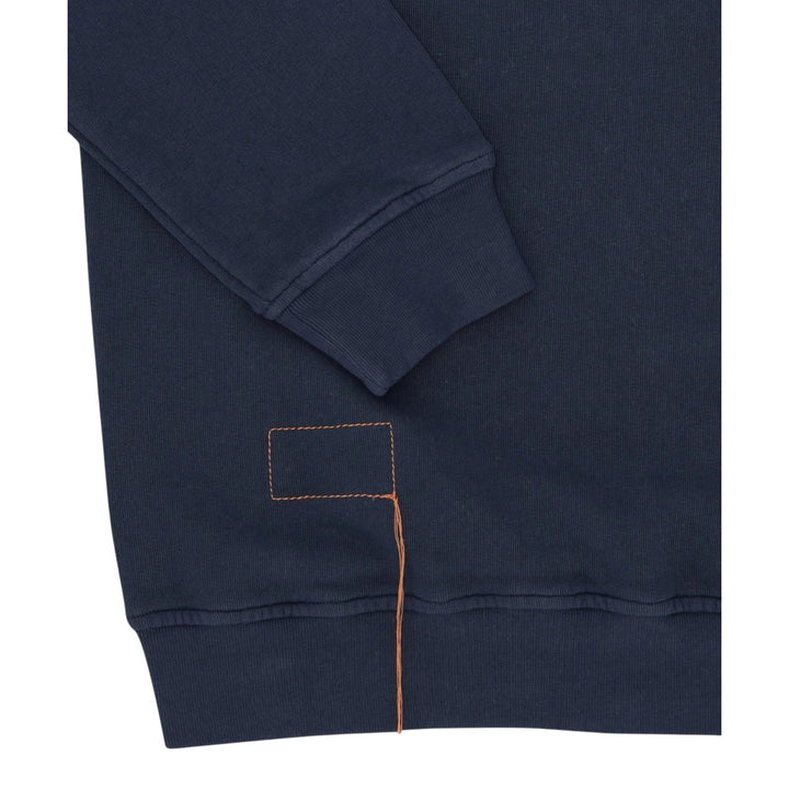 Yale Brushed Jersey Sweatshirt with Collar and Zip Navy