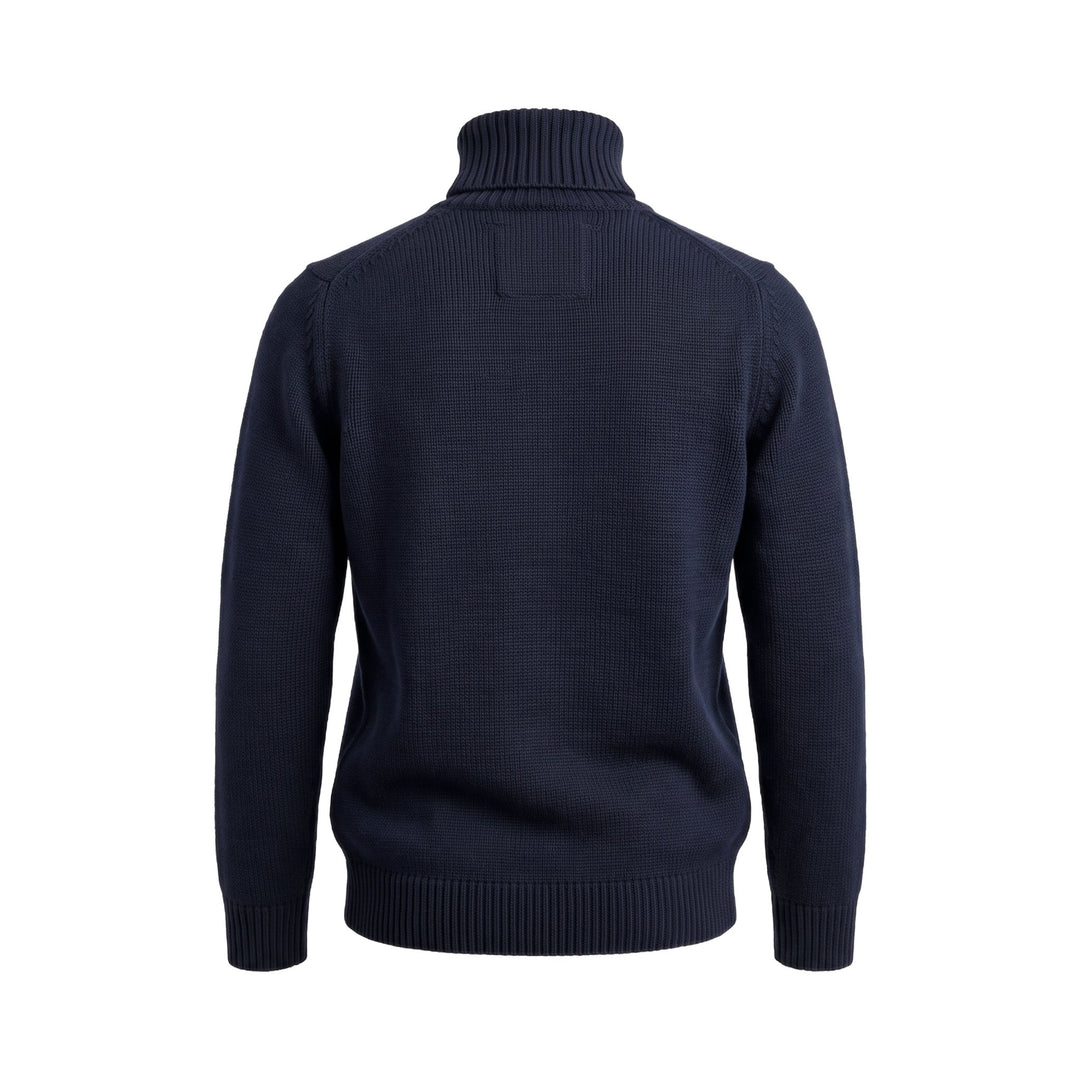 Bl'ker Vintage MAGLIONE COLLO ALTO FINEZZA5 MERINOS STEVE NAVY Blu - foto 2