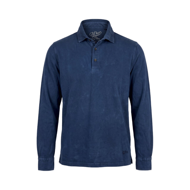 Bl'ker Vintage POLO 3 BOTT. MANICA LUNGA INTERLOCK BURLINGTON NAVY Blu - foto 1