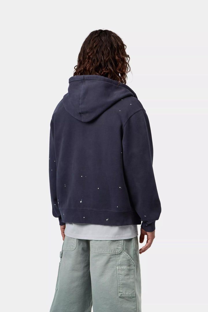 Carhartt Wip HOODED PAINTER JACKET DARK NAVY DESTROY WASH SPLATTER Blu - foto 4