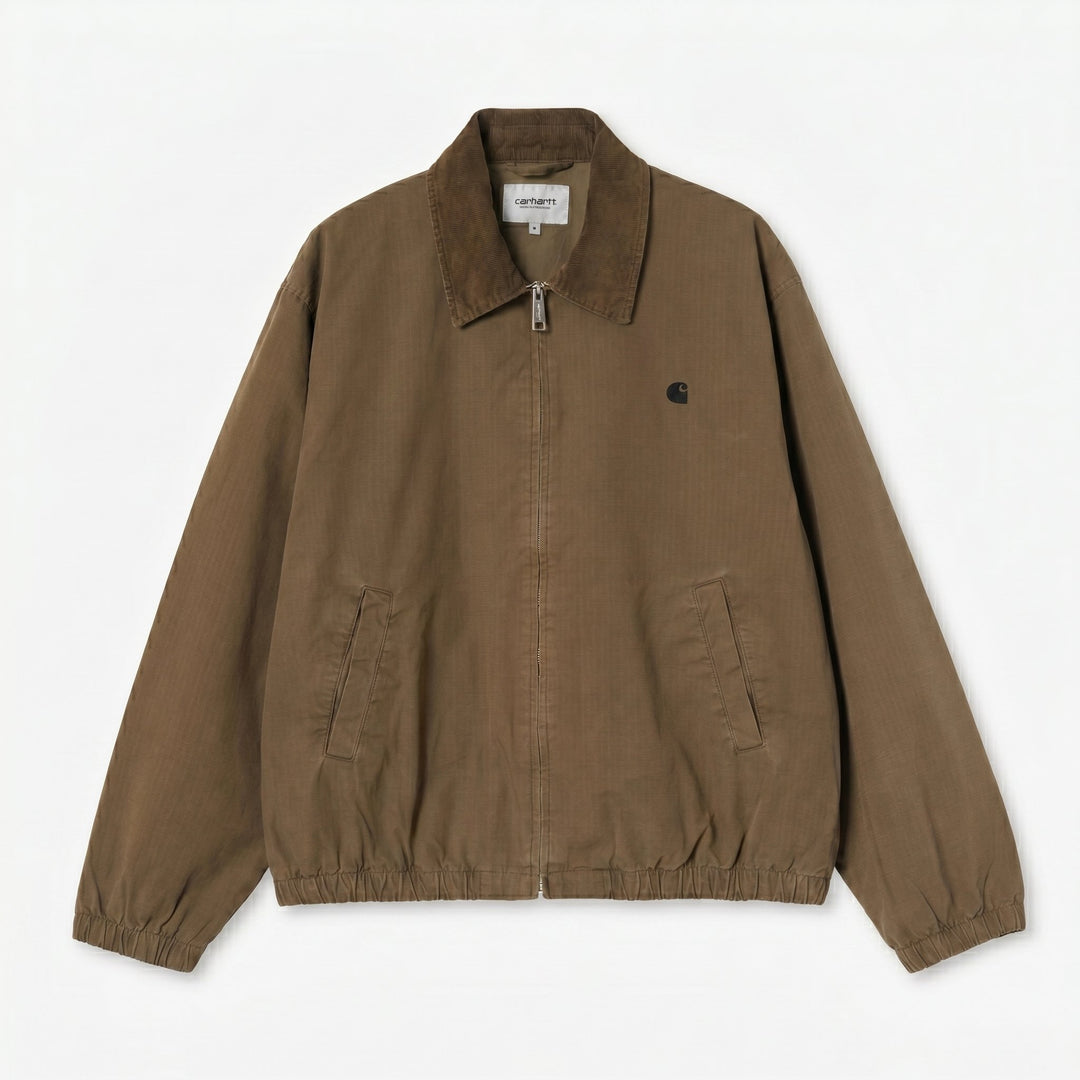 Carhartt Wip MADISON PITSTOP JACKET DARKBEECH/BLACK GARMENT DYED Marrone - foto 1