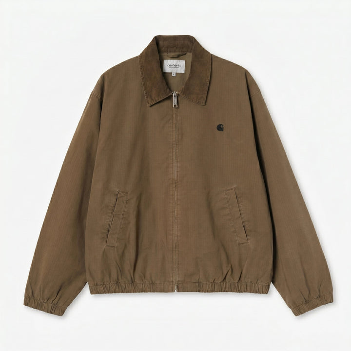 Carhartt Wip MADISON PITSTOP JACKET DARKBEECH/BLACK GARMENT DYED Marrone - foto 1