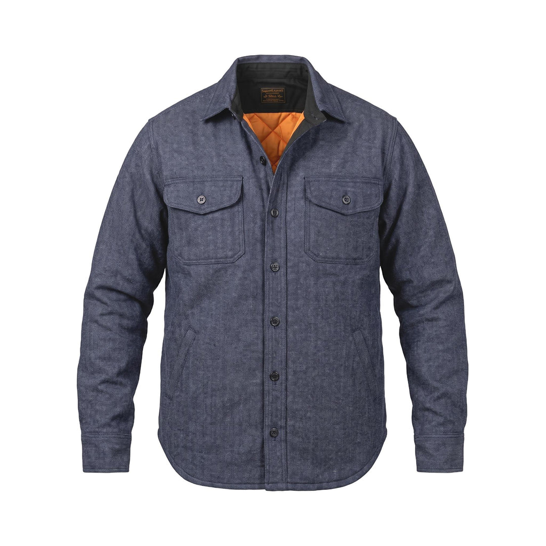Chesapeake's HBT WOOL PADDED SHIRT CPO NAVY Blu - foto 1