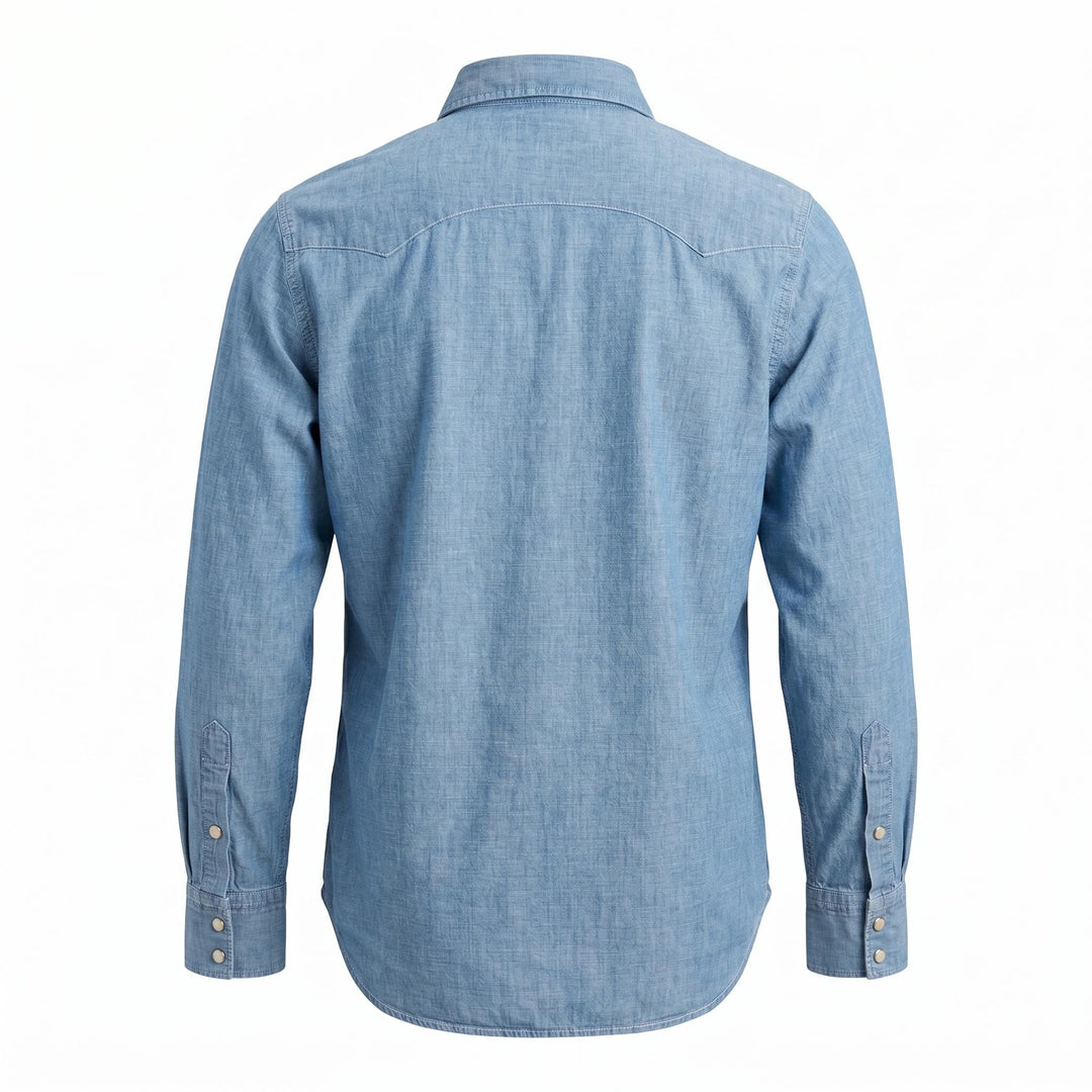 Chesapeake's WESTERN HEMP CHAMBRAY SHIRT FLAGSTAFF BLEACH Blu - foto 2