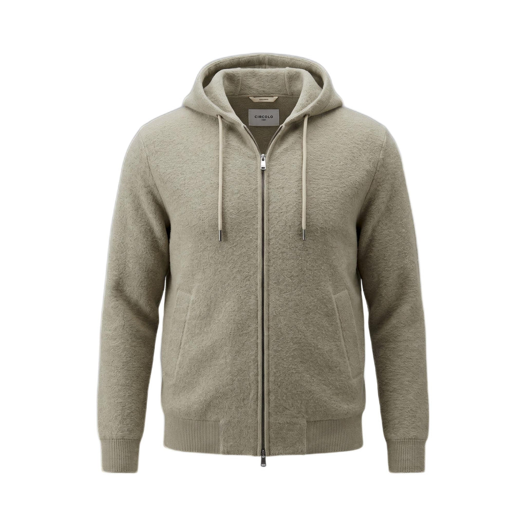 Circolo 1901 HOODIE F.ZIP G.DYED LANA VERGINE RUBBER Verde - foto 1