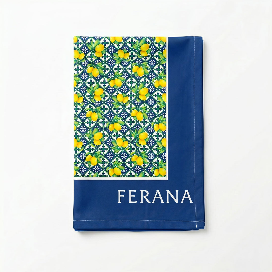 Ferana TELO MARE MICROBIBA STAMPA LIMONI BLU-GIALLO Blu - foto 1
