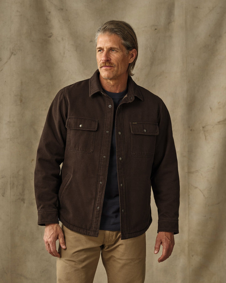 Filson Fleece-Lined Jac-Shirt Dark Brown Marrone - foto 1