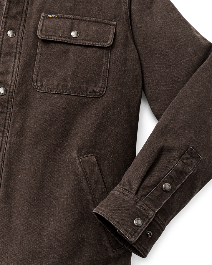 Filson Fleece-Lined Jac-Shirt Dark Brown Marrone - foto 7