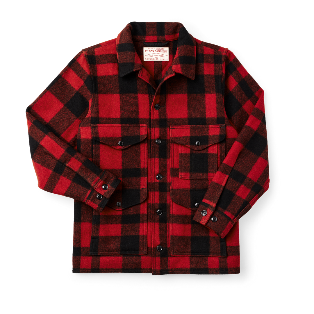 Filson Mackinaw Wool Cruiser Jacket Red/Black Plaid Rosso - foto 1