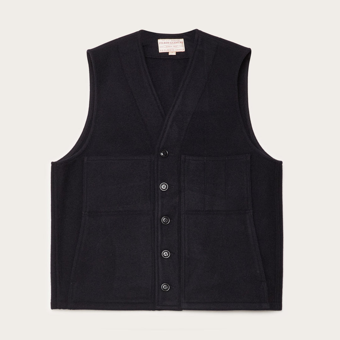 Filson Mackinaw Wool Vest Navy Blu - foto 1