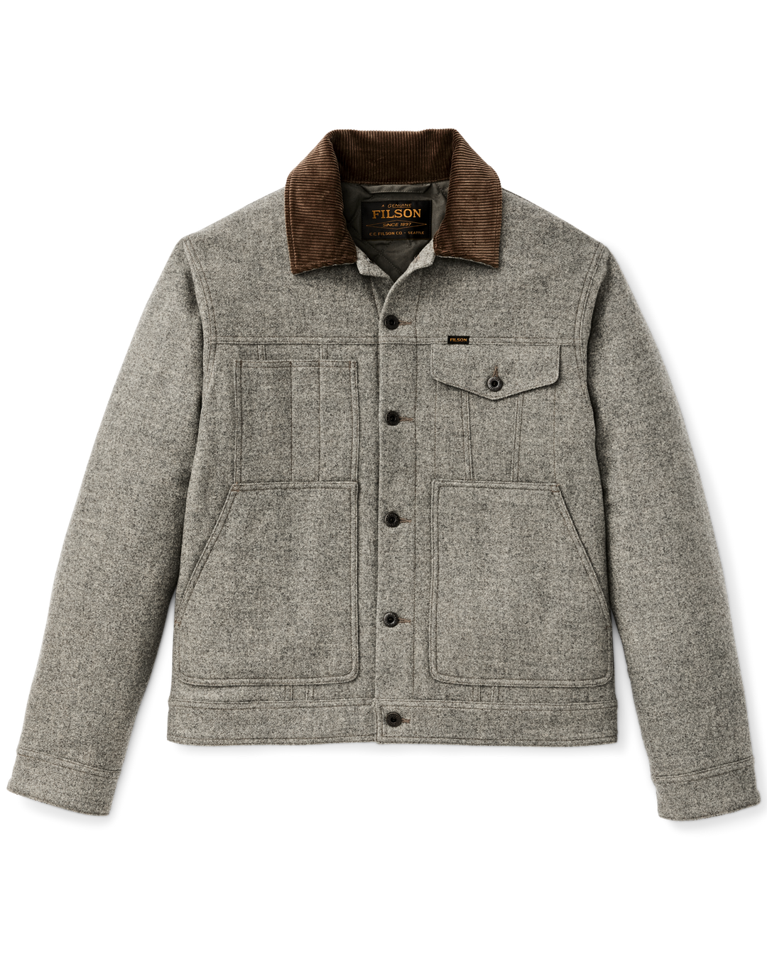 Filson Spokane Insulated Short Cruiser Jacket Vintage Heather Gray Grigio - foto 4