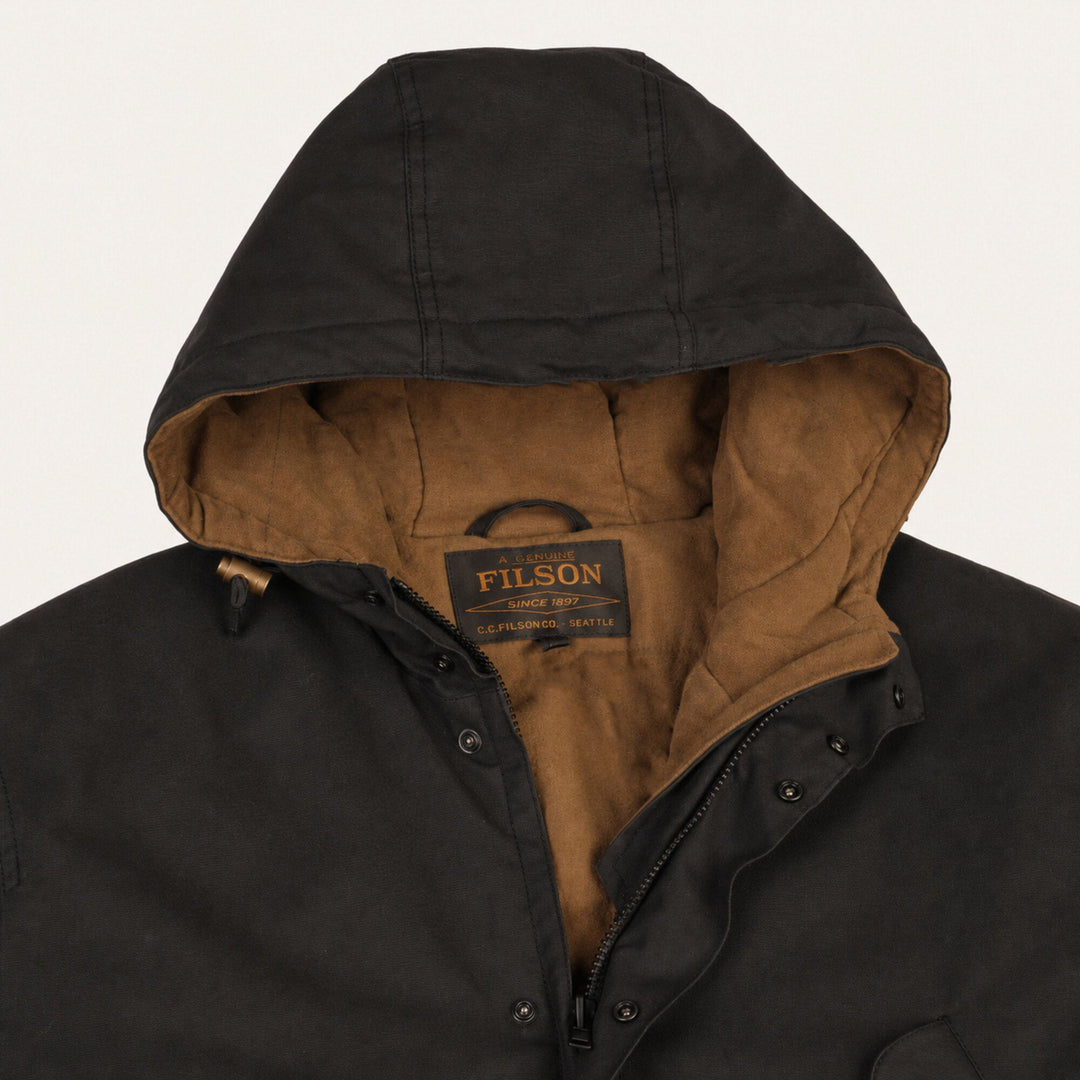 Filson Waxed Mountain Parka Black Nero - foto 3