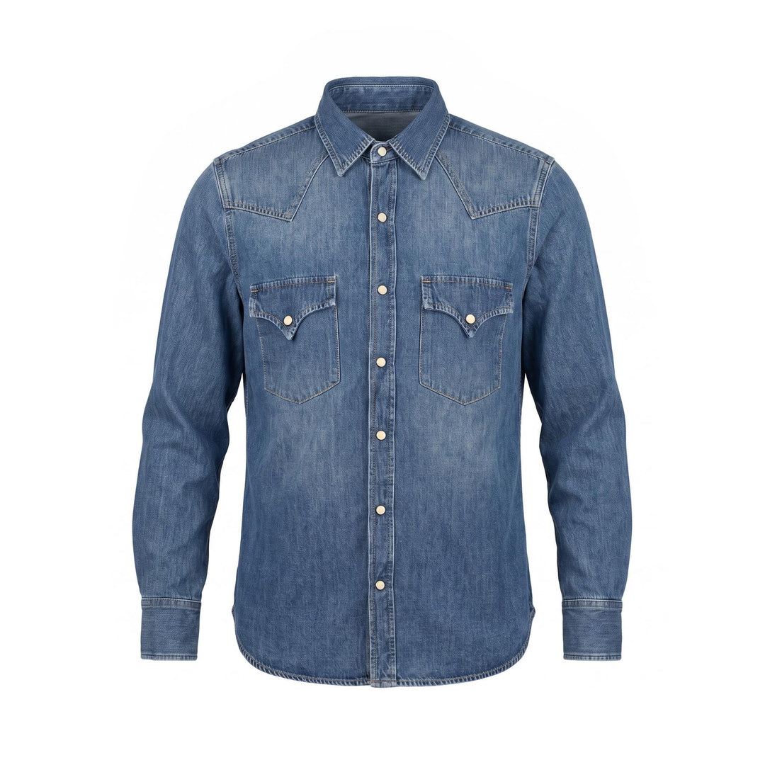 Fortela NTEX CAMICIA TEXANA DENIM STONE WASH Blu - foto 1