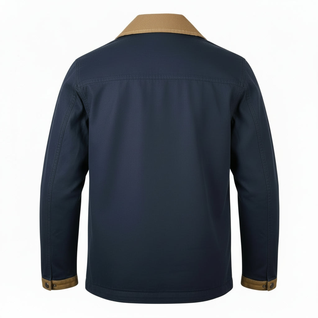 Fireman Canvas Lined Jacket Bedford Blue