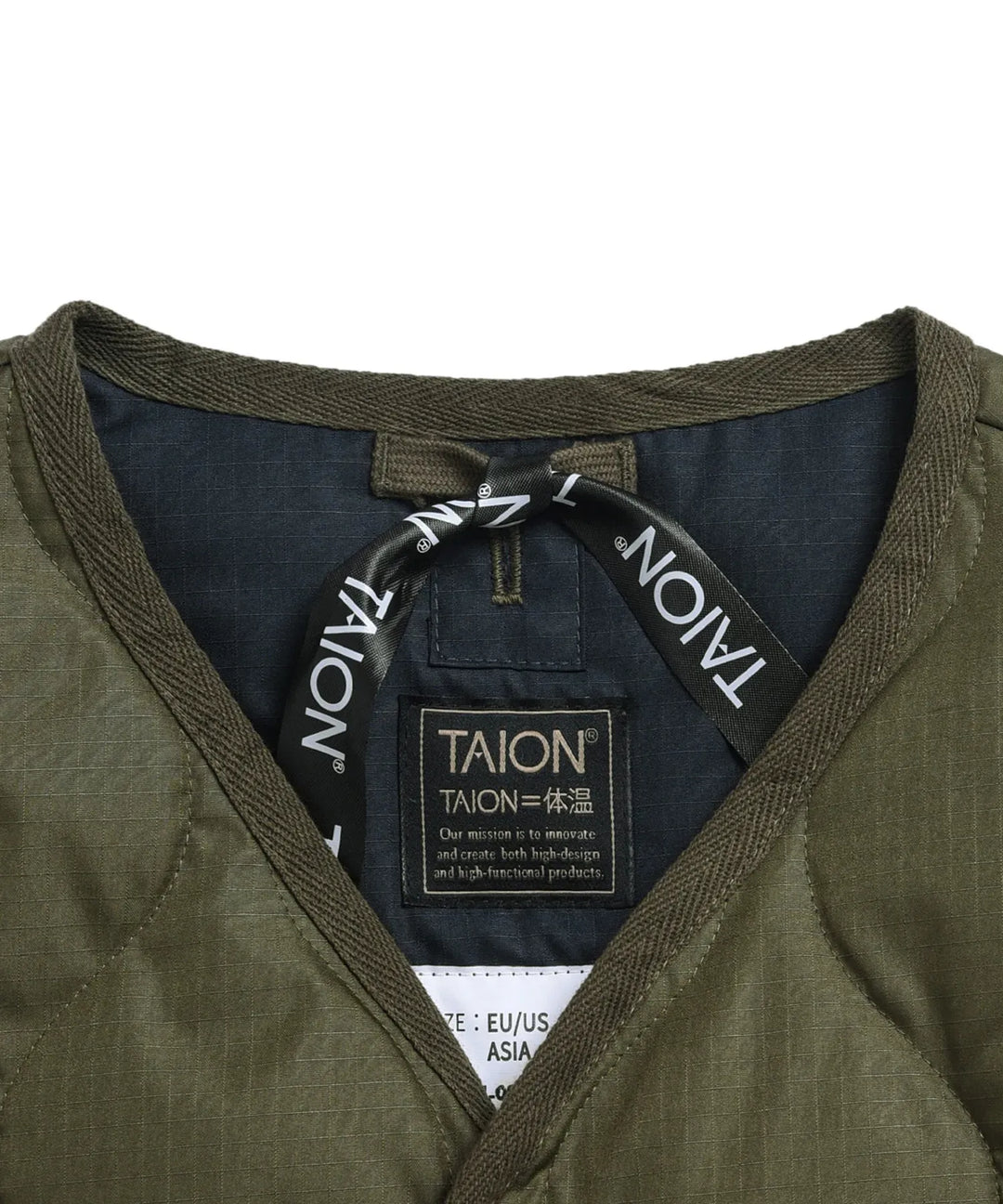 UNISEX MILITARY ZIP V NECK DOWN VEST (Hard Shell) MILITARY