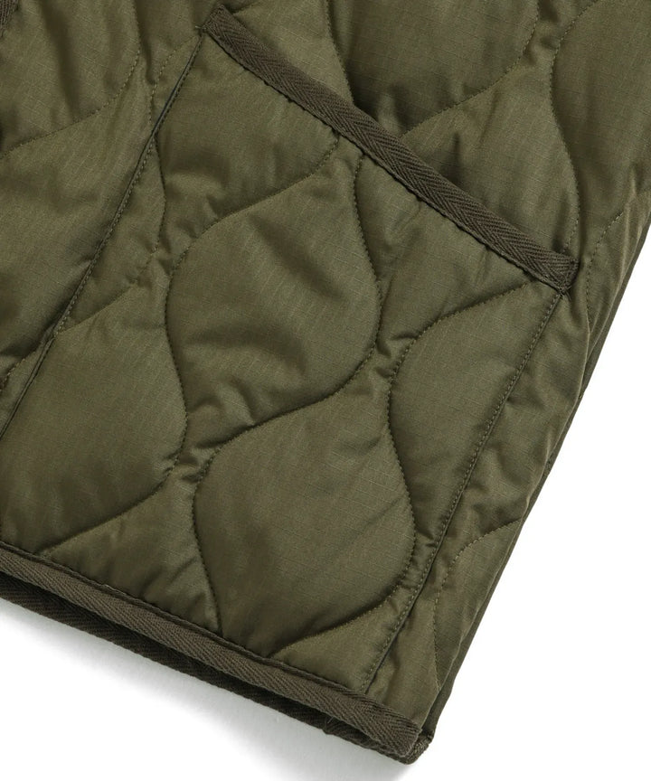 UNISEX MILITARY ZIP V NECK DOWN VEST (Hard Shell) MILITARY