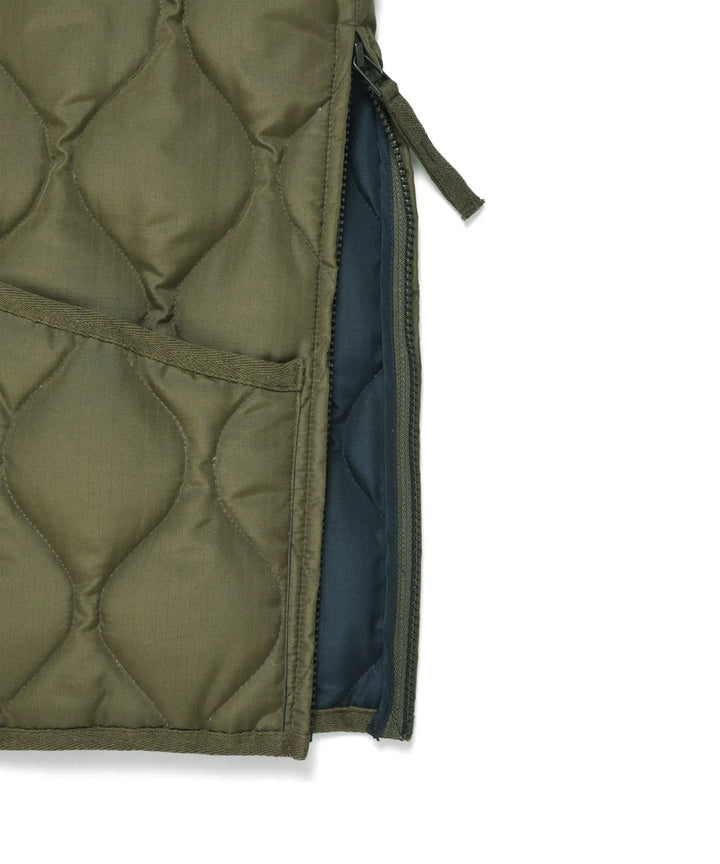 UNISEX MILITARY ZIP V NECK DOWN VEST (Hard Shell) MILITARY