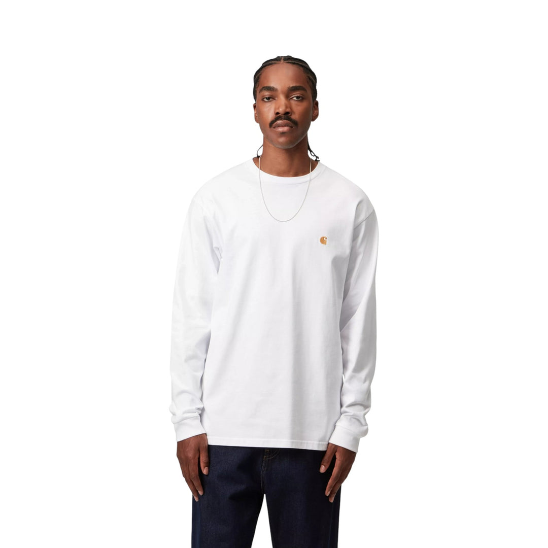 L/S Chase T-Shirt White / Gold