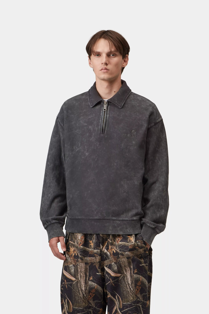 LAMBERT POLO SWEAT BLACK MOON WASH