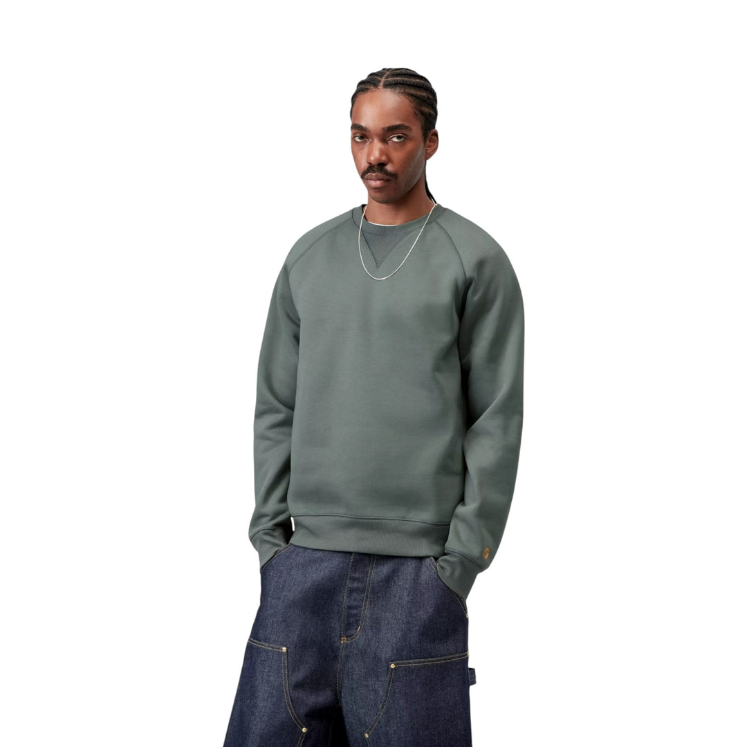 Chase Sweat Velvet Green Sweatshirt