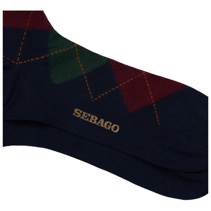 COTTON ARGYLE SOCKS BLUE-BURGUNDY-GREEN