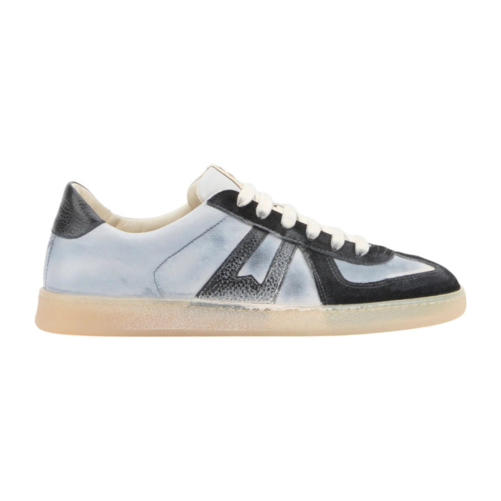 Black-Grey Genuine Leather Sneakers