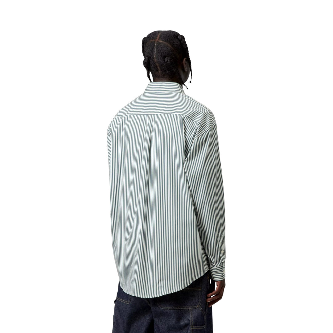 L/S Daldry Shirt Daldry Stripe, Office Blue/White
