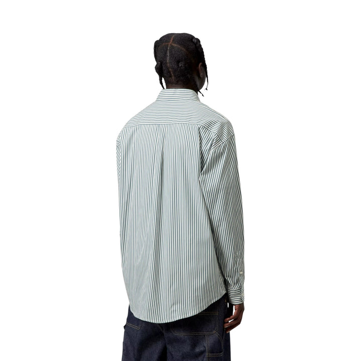 L/S Daldry Shirt Daldry Stripe, Office Blue/White