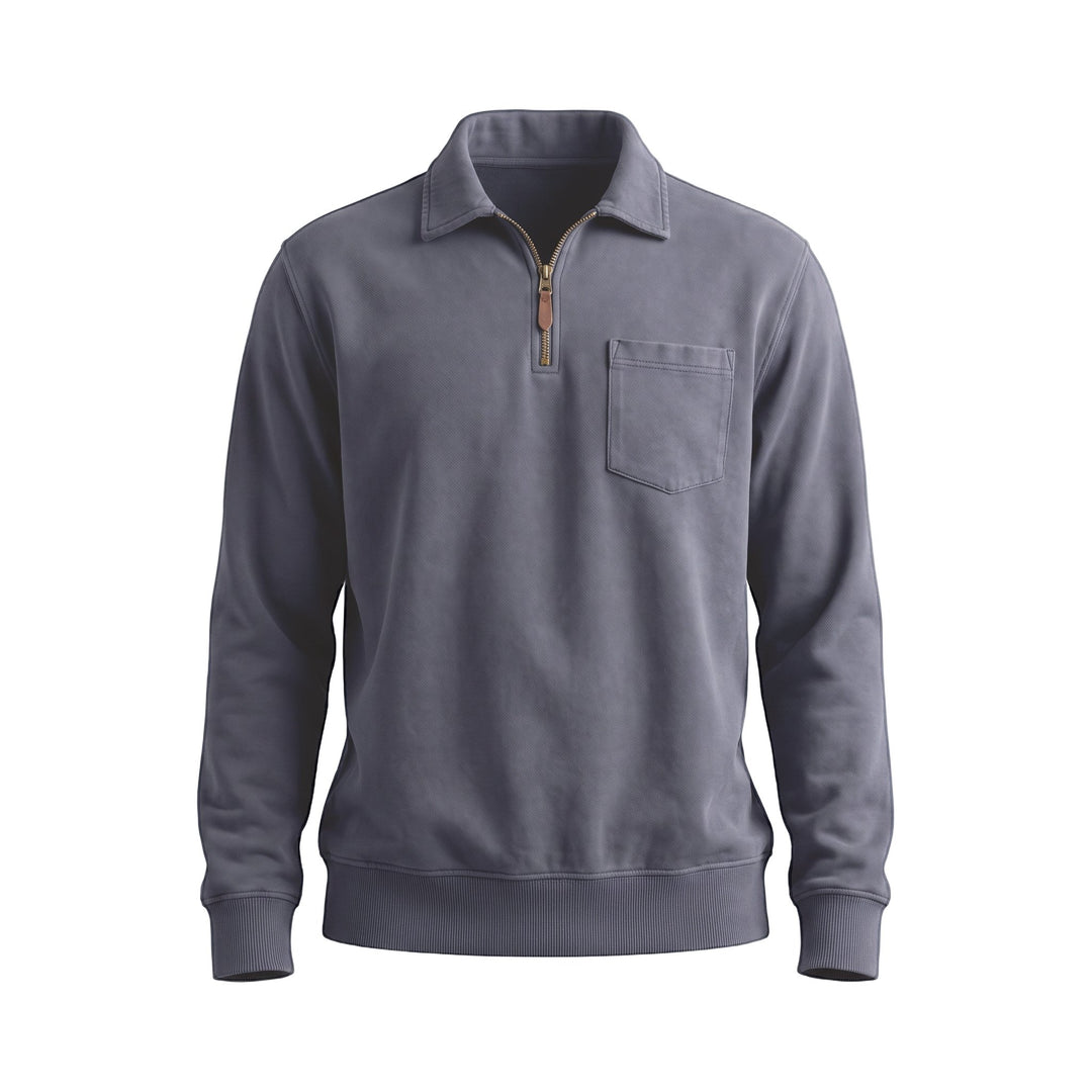 Felpa Polo Mezza Zip Blu In The Box, vista frontale