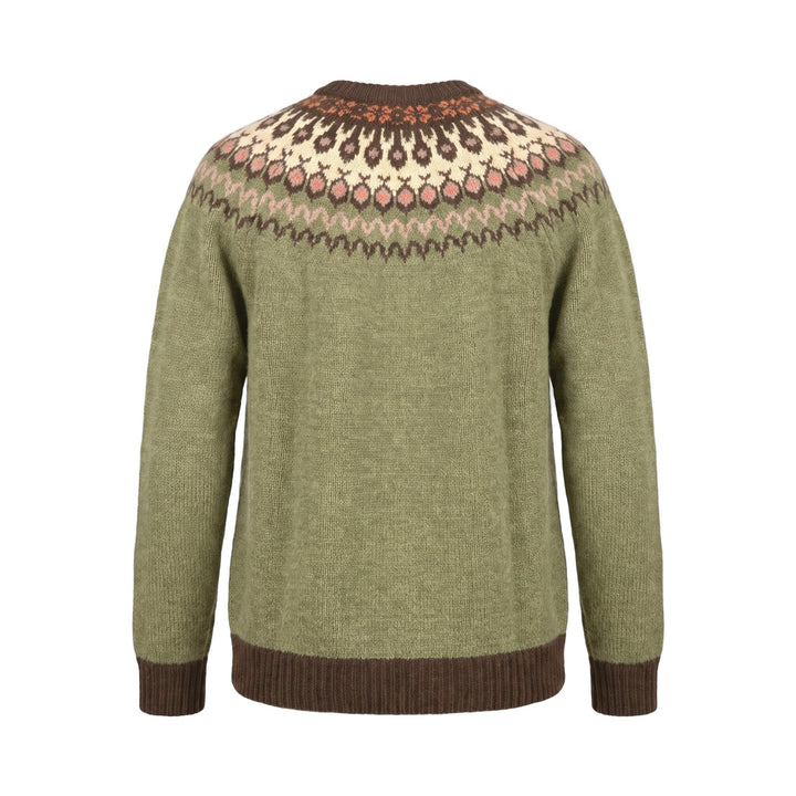 Maglia Girocollo Fair Isle Verde Militare In The Box, vista posteriore