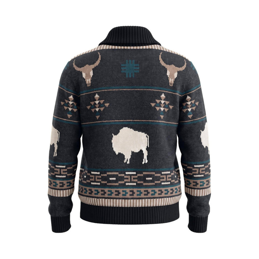 Iron and Resin GREAT PLAINS ZIP SHAWL SWEATER BLACK Nero - foto 2