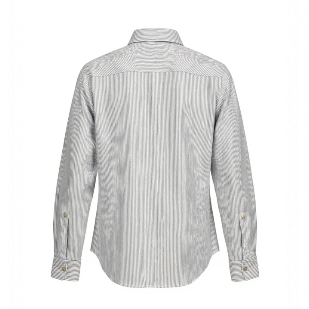 WESTERN OXFORD SHIRT FLAGSTAFF STRIPED SKY BLUE-WHITE