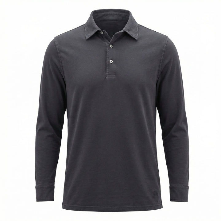 York Long Sleeve Jersey Polo Navy